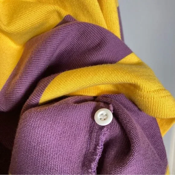 Rowing Blazers x Sports D'Epoque Rugby Polo Purple Yellow Heavyweight Jersey - Picture 5 of 12